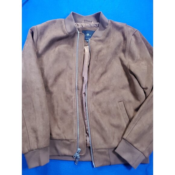 7 for all mankind New York soft faux Brown suede jacket men Size M New Nwot - Picture 1 of 16